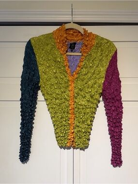 Brain Dead Crinkle Colorblock Top Size S/M Y2K